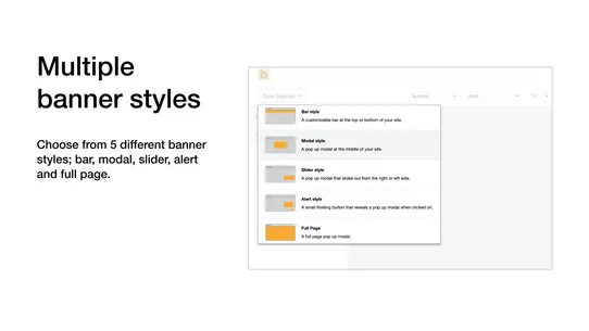 Bannerbox: Banners and modals screenshot