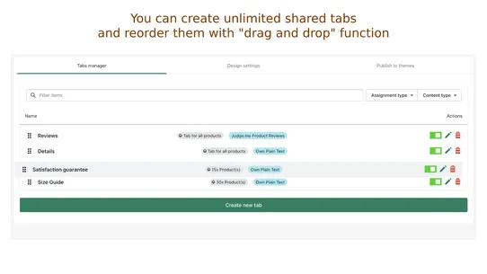 PRO Tabs ‑ Products Tabs Maker screenshot