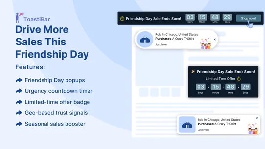 Toastibar Sales Popup &amp; Timers screenshot