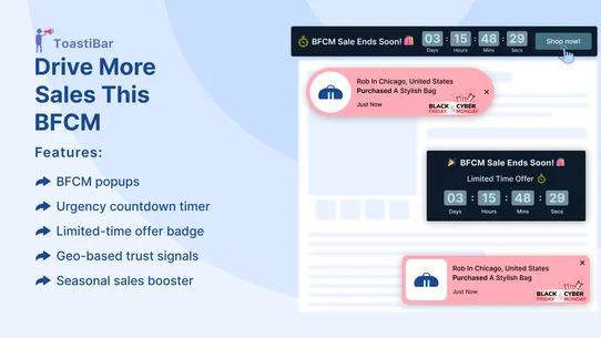 Toastibar Sales Popup &amp; Timers screenshot