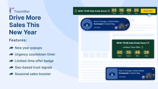 Toastibar Sales Popup &amp; Timers screenshot