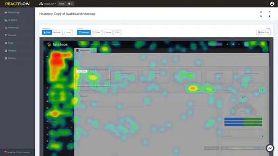 Reactflow Recordings &amp; Heatmap screenshot