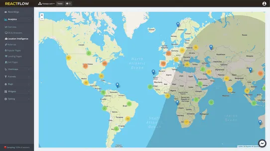 Reactflow Recordings &amp; Heatmap screenshot