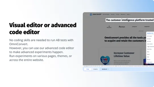 Omniconvert AB testing + CRO screenshot