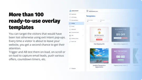 Omniconvert AB testing + CRO screenshot