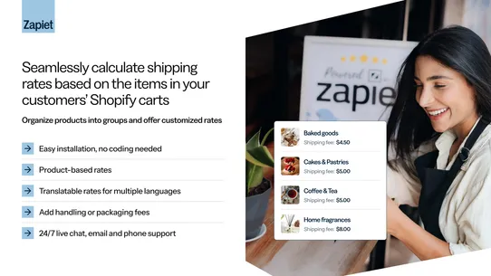 Zapiet ‑ Product Rates screenshot