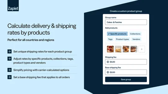 Zapiet ‑ Product Rates screenshot
