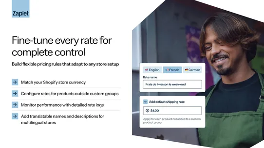 Zapiet ‑ Product Rates screenshot