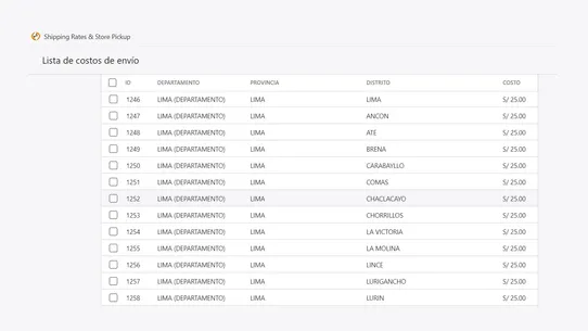 Shipping Rates &amp; Store Pickup screenshot