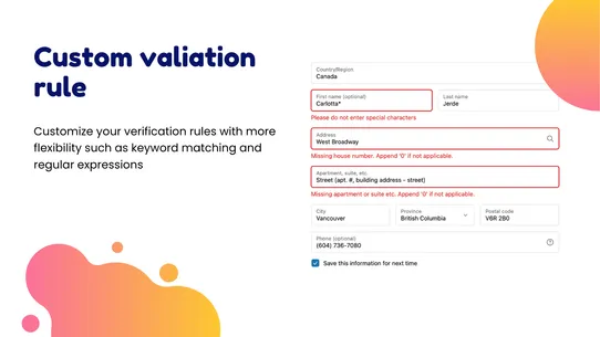 King Checkout Validation screenshot