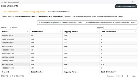 Saee Shipping Method screenshot