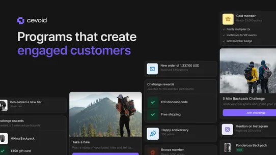 Cevoid: engagement program screenshot