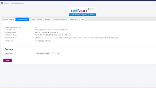 Unifaun1 screenshot