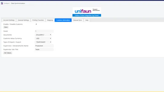 Unifaun1 screenshot