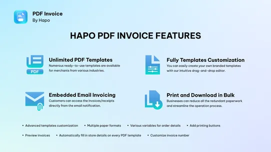 HAPO Order Printer PDF Invoice screenshot