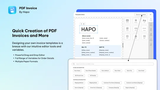 HAPO Order Printer PDF Invoice screenshot