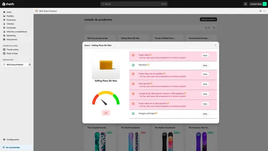 App de optimización SEO guiada screenshot