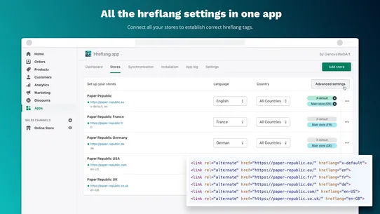 Hreflang Manager screenshot