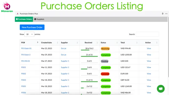 Mimoran: Purchase Orders Plus screenshot