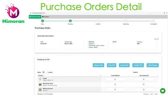 Mimoran: Purchase Orders Plus screenshot