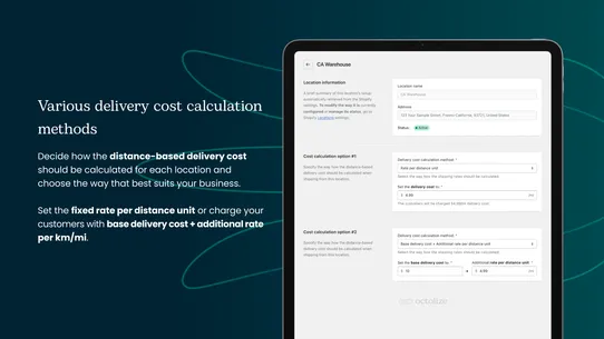 Octolize Distance Based Rates screenshot