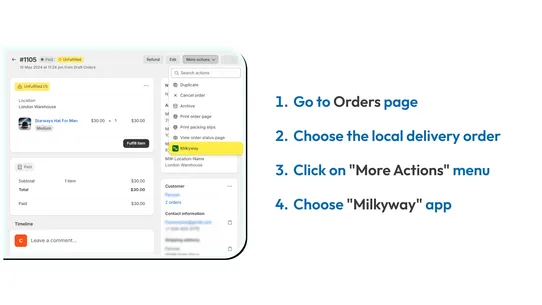 Milkyway ‑ Delivery + Returns screenshot