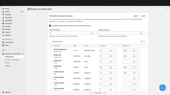 Stockie Low Stock Alert screenshot