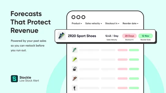 Stockie Low Stock Alert screenshot