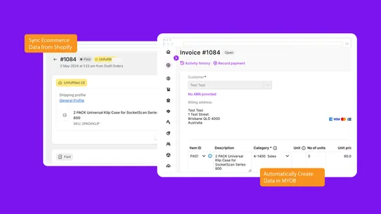 MYOB Sync screenshot