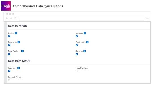 MYOB Sync screenshot