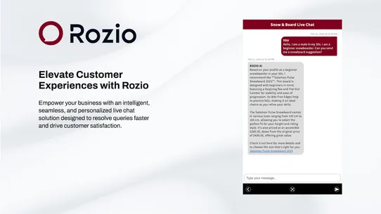 Rozio AI Live Chat screenshot