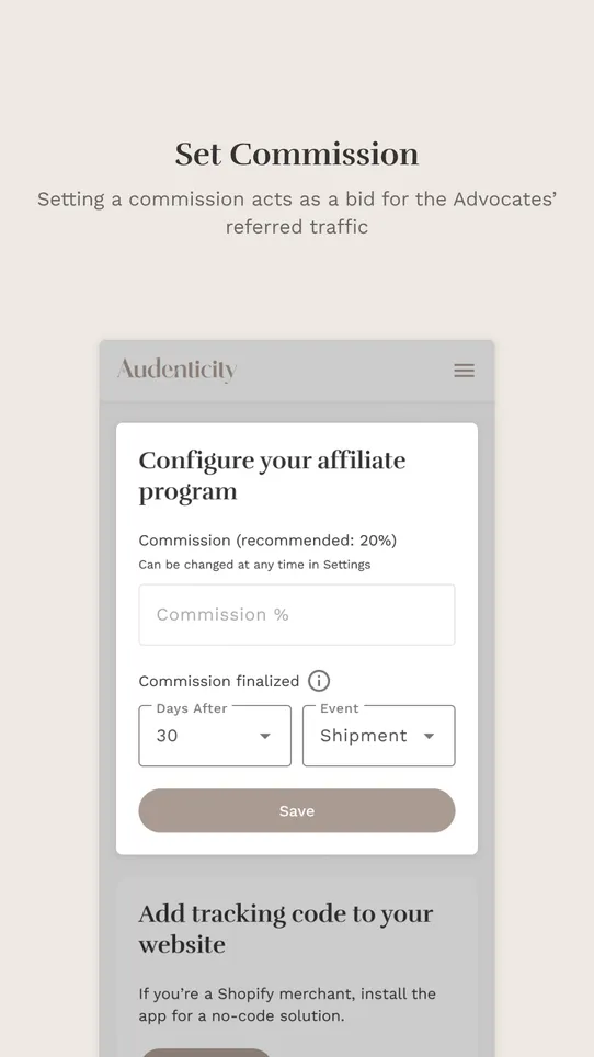 Audenticity Affiliate Network screenshot