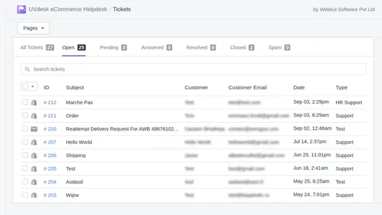 Webkul Helpdesk Support‑UVdesk screenshot