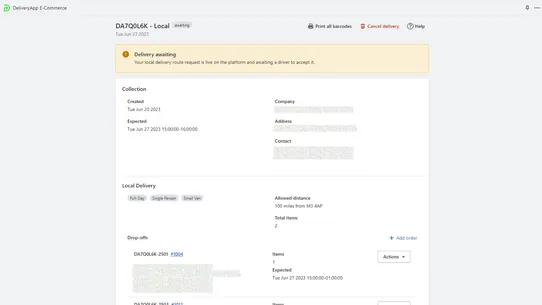 DeliveryApp E‑Commerce screenshot