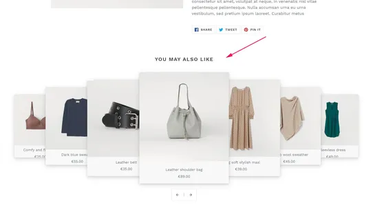 Upsell ‑ Related Products screenshot