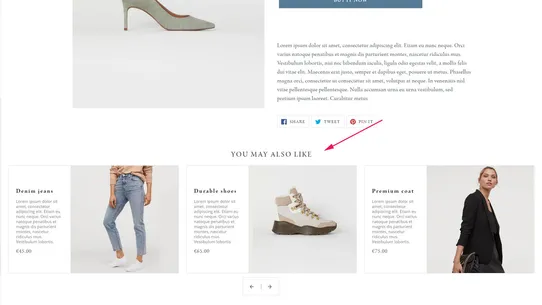 Upsell ‑ Related Products screenshot