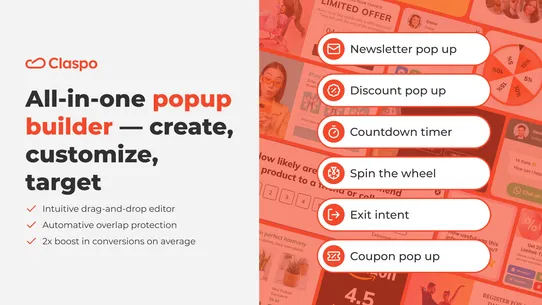 Claspo Newsletter Email Pop up screenshot