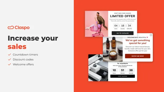 Claspo Newsletter Email Pop up screenshot