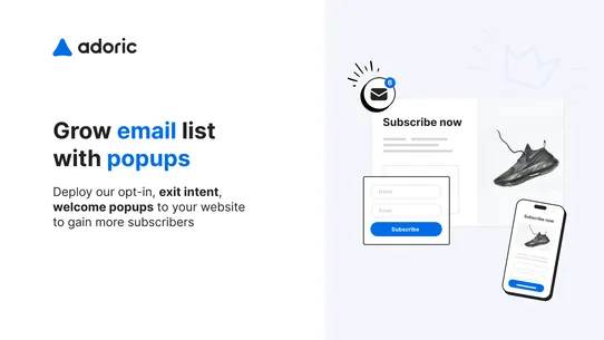 Adoric Popups &amp; Email Pop Ups screenshot