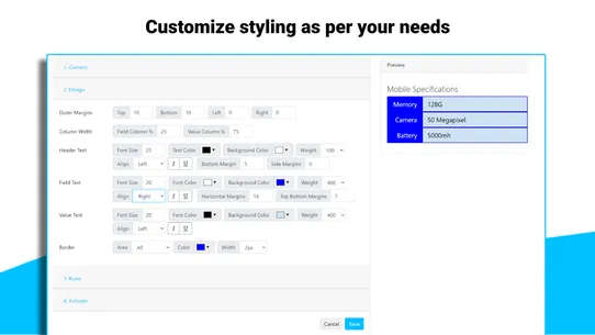 Clean Info Tables &amp; Charts screenshot