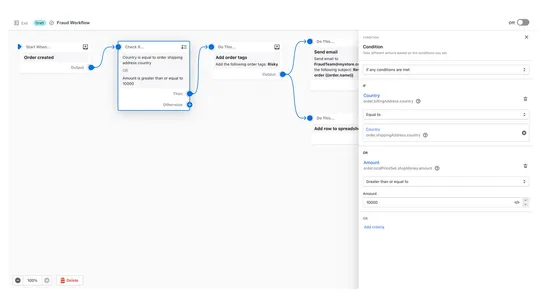 Shopify Flow screenshot