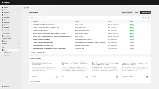 Shopify Flow screenshot