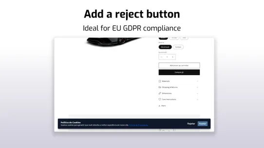 Scala GDPR EU Cookie Banner screenshot