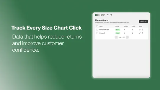 Size Chart ‑ Pro Fit screenshot