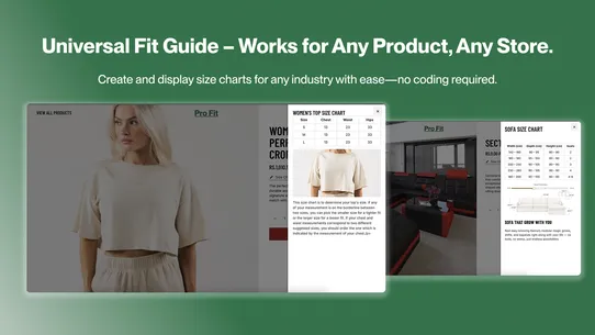 Size Chart ‑ Pro Fit screenshot