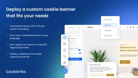 CookieYes GDPR Cookie Banner screenshot