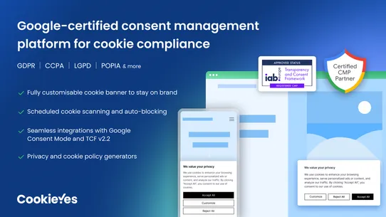 CookieYes GDPR Cookie Banner screenshot