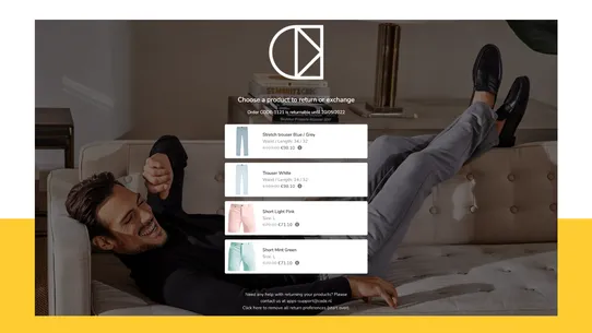 Code Returns &amp; Exchanges screenshot