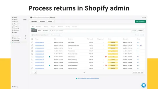 Code Returns &amp; Exchanges screenshot