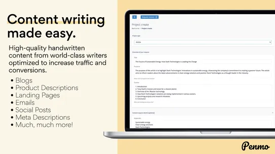 Penmo: Content Writing screenshot